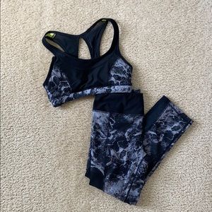 Adore Me sports bra and Capri yoga pants